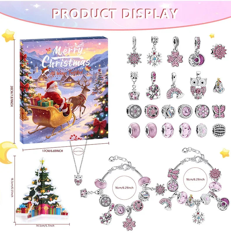 Charm Bracelet Advent Calendar 24 Piece Christmas Countdown Set