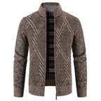 Men Christmas Jumper Knit Turtleneck Cardigan Coat Winter Fleece