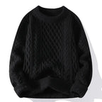 Christmas Jumper Men | Wool Blend Knitted Crewneck Pullover Sweater