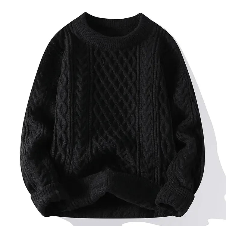 Christmas Jumper Men | Wool Blend Knitted Crewneck Pullover Sweater
