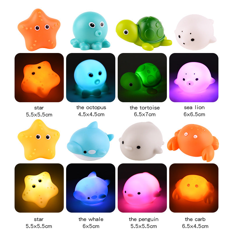Faye | Bath Toys | Light-Up Sea Animals for Kids | Set of 4 with Net