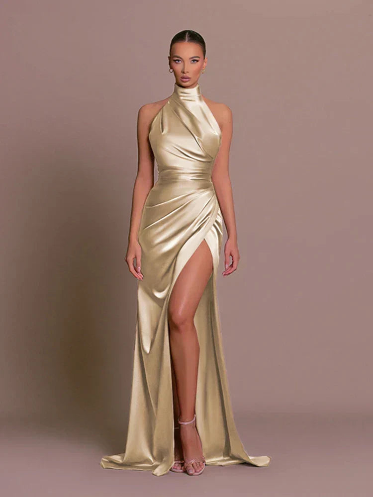Elsa | Evening Dress | High-Slit, Full-Length | Formal Maxi Gown