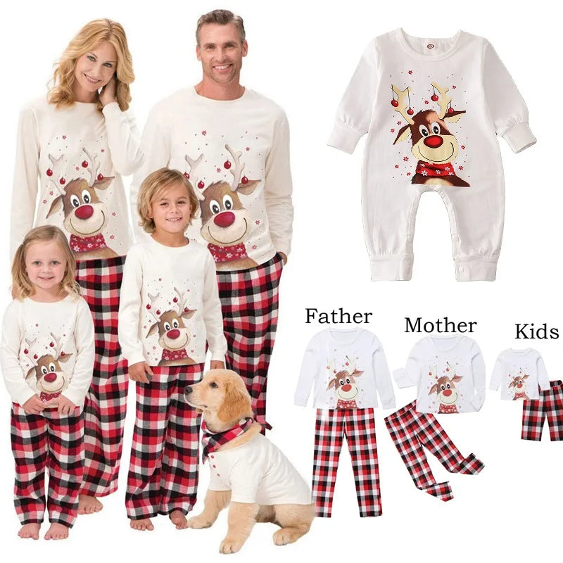 Christmas Pajamas Family Matching 2 Piece Sets Deer Print Unisex