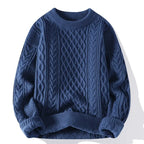 Christmas Jumper Men | Wool Blend Knitted Crewneck Pullover Sweater