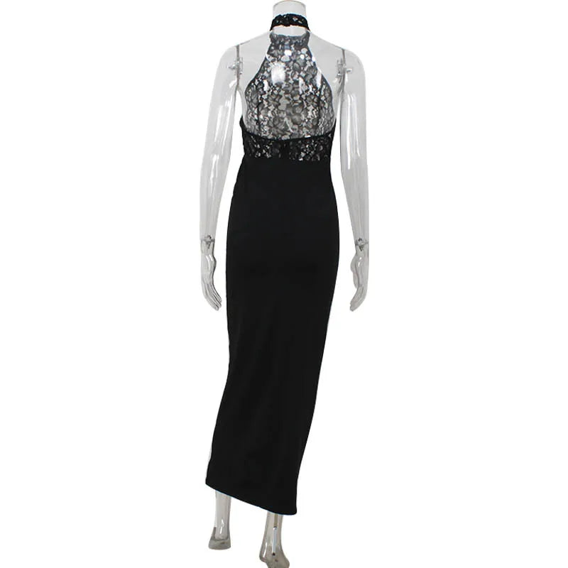 Wrap dress women sleeveless stretch knit ankle length maxi dress