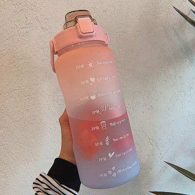 Della | 2L Water Bottle | Motivational Time Markings | BPA-Free, Large Capacity