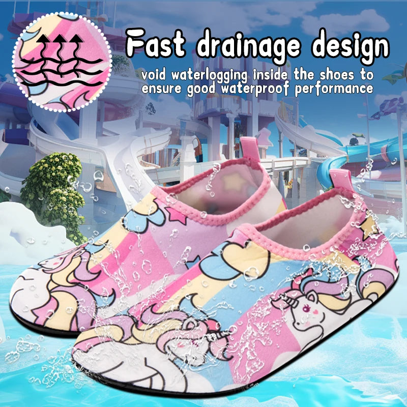 Kids Water Shoes Girls Anti Slip Quick Dry Lightweight Printed