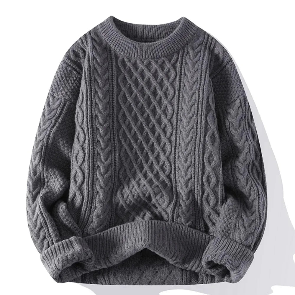 Christmas Jumper Men | Wool Blend Knitted Crewneck Pullover Sweater