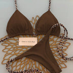 Bikini Set High Waist Women Leopard Print 2 Piece Padded Swimsuit