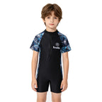 Girls Swimsuit One Piece Short Sleeve Toddler Kids 3 to 10 Years