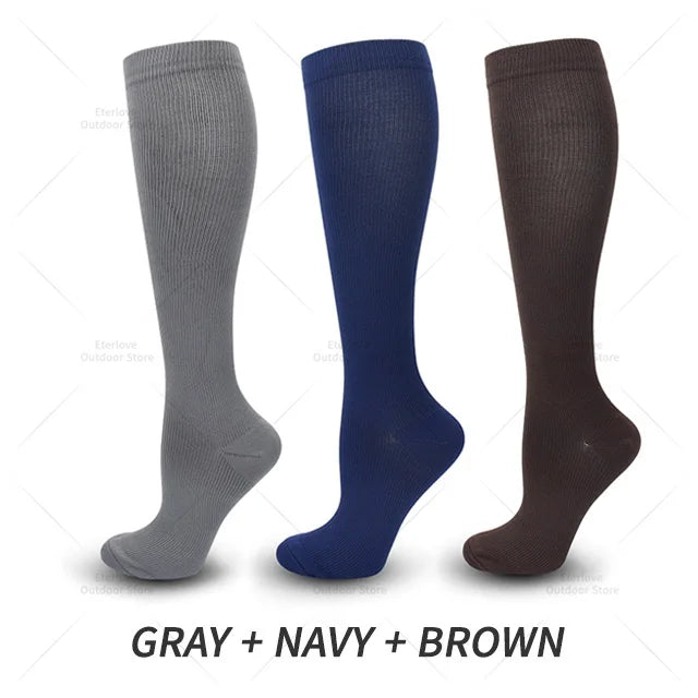 Vada | Compression Socks | Knee High, 15-20 mmHg | 3 Pairs, Unisex