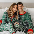 Christmas pajamas women 2 piece all over print loungewear set
