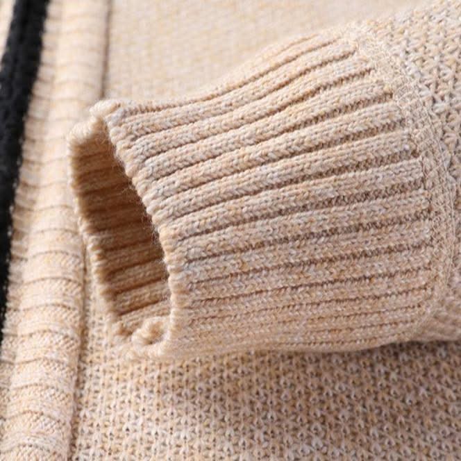 Knit Full Zip Jacket Stand Up Collar