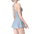Women One Piece Swimsuit Tummy Control Slimming Modest Dress Style