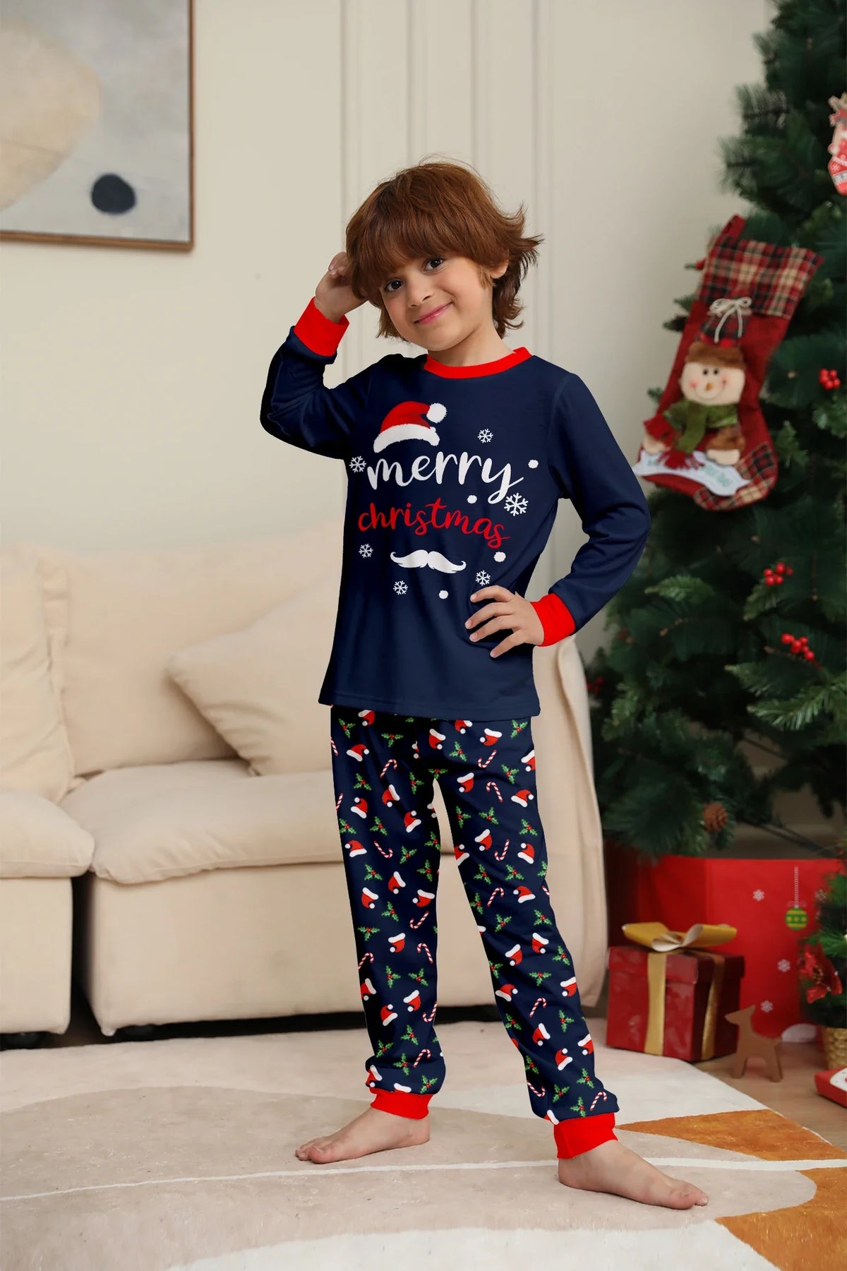 Christmas Pajamas Family Matching 2 Piece Set Xmas Letter Print