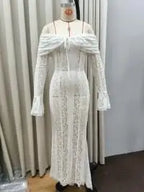 Women Lace Maxi Dress Off Shoulder Long Sleeve | Bea