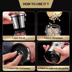 Orla | Spice & Salt Grinder | 2-in-1 Dual Mill, Stainless Steel | Manual, Ceramic Burr