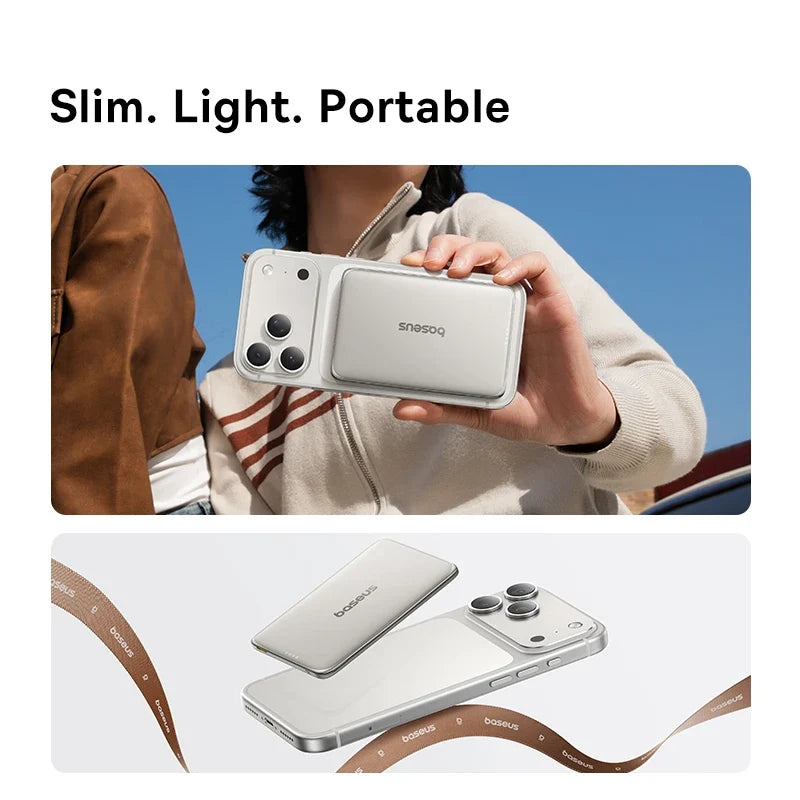 Power Bank Magnetic 5000mAh Wireless Slim iPhone Samsung Compatible