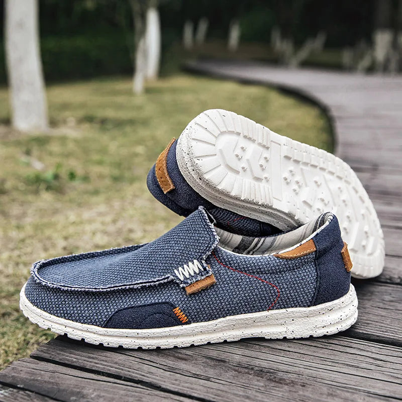 Canvas Slip-On Loafers Cushioned Insole