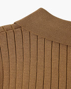 Liora | Men's Polo Shirt | Knitted Cotton, Ribbed Collar | Green, Black, Brown