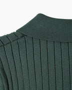 Liora | Men's Polo Shirt | Knitted Cotton, Ribbed Collar | Green, Black, Brown