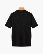 Liora | Men's Polo Shirt | Knitted Cotton, Ribbed Collar | Green, Black, Brown