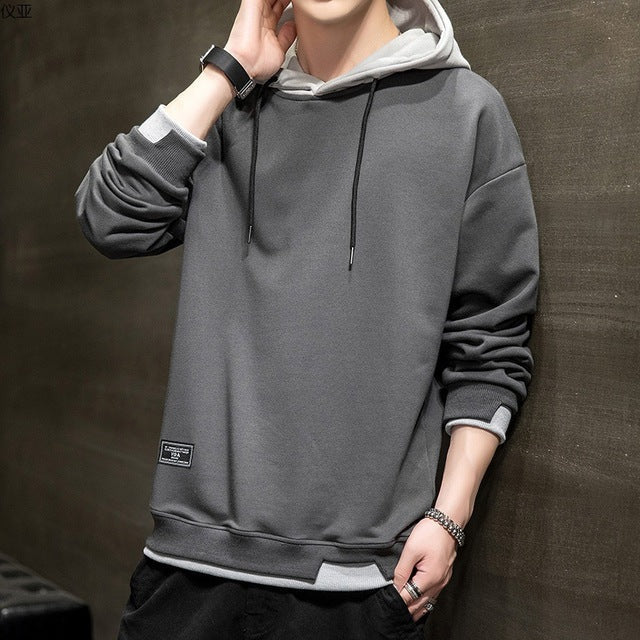 Men Hoodie Two Tone Kangaroo Pocket