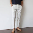 Men Linen Pants Straight Leg Classic Fit Tailored Trousers | Delphine