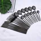 Ondina | Cutlery Set | 24-Piece Black Stainless Steel, Service for 4