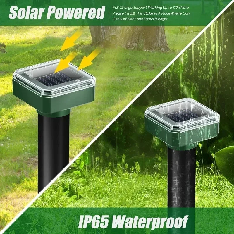 Solar Animal Repeller Waterproof Snake Rat Deterrent Vibration Pack