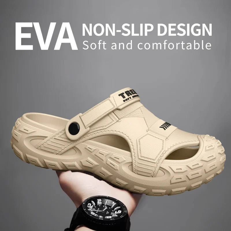 Men Orthopedic Sandals Ankle Strap Thick Soft Sole Cork Footbed