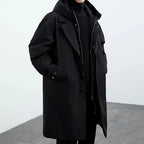 Lightweight Water Wind Resistant Long Overcoat Full Zip Hood
