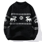 Christmas Jumper Men | Thick Knit Reindeer Pattern Winter Warm
