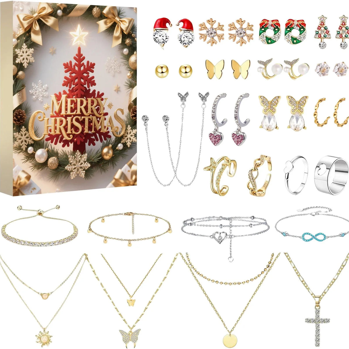 Jewelry Advent Calendar 24 Day Countdown Women Bracelet Making Kit