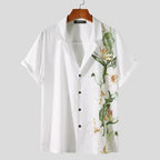Alba | Men's Hawaiian Shirt | Floral Tropical, Short Sleeve Linen | Button Up