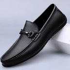 Men Genuine Leather Loafers Metallic Rope Detail