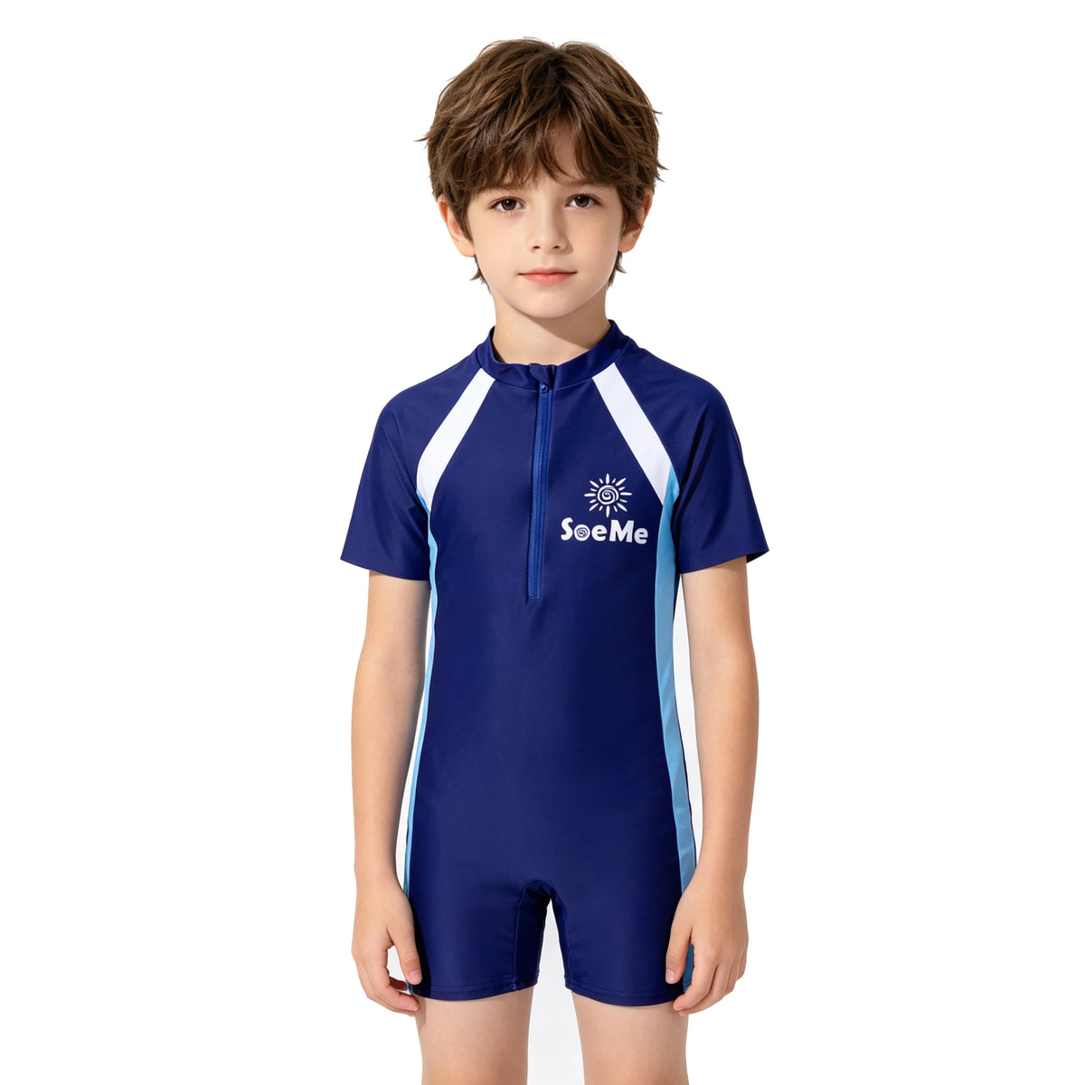 Girls Swimsuit One Piece Short Sleeve Toddler Kids 3 to 10 Years