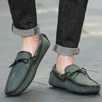 Men Leather Loafers Moccasin Slip On