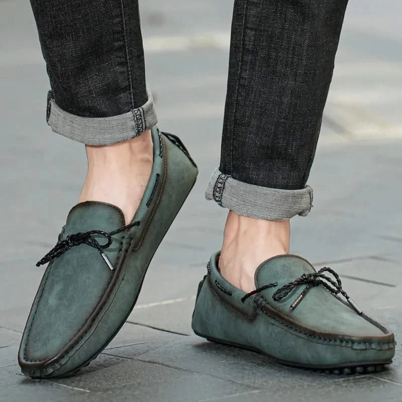 Men Leather Loafers Moccasin Slip On