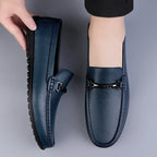 Men Genuine Leather Loafers Metallic Rope Detail