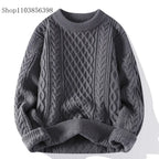 Christmas Jumper Men | Wool Blend Knitted Crewneck Pullover Sweater