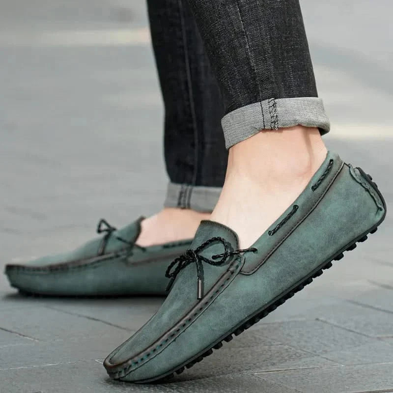 Men Leather Loafers Moccasin Slip On