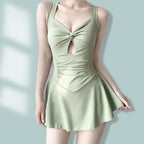Women One Piece Swimsuit Tummy Control Slimming Modest Dress Style