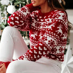 Christmas Jumper Women Long Sleeve Knitted Warm Winter Festive