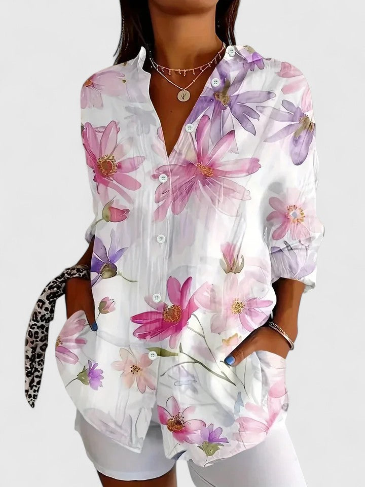 Hazel | Women's Blouse | Colorful Print, Relaxed Fit | Everyday Top