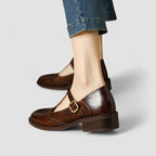 Orthopedic Flats Women Mary Jane Shoes Low Heel Casual Ankle Strap