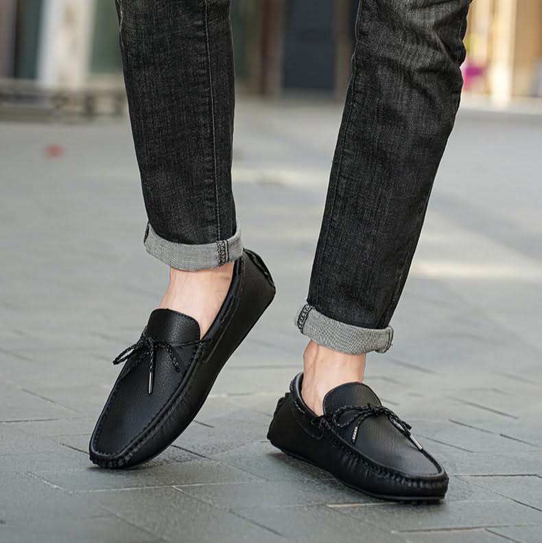 Men Leather Loafers Moccasin Slip On