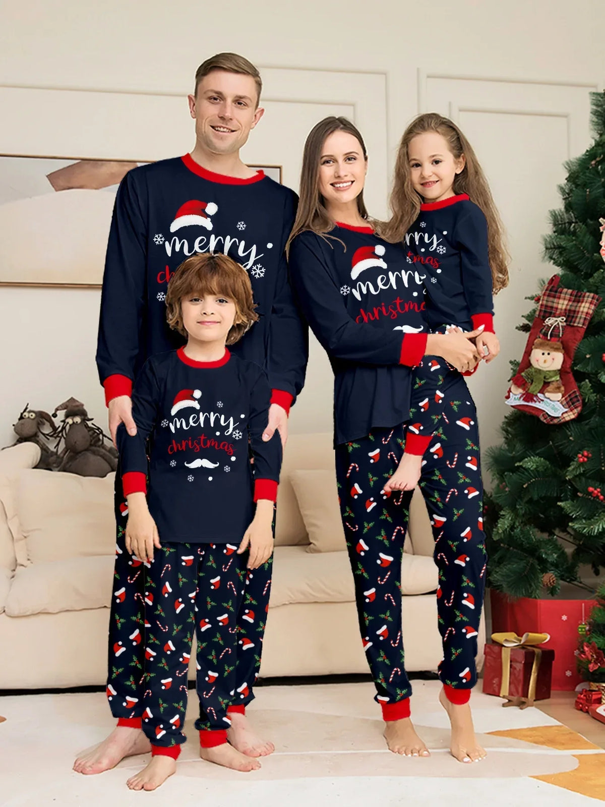 Christmas Pajamas Family Matching 2 Piece Set Xmas Letter Print