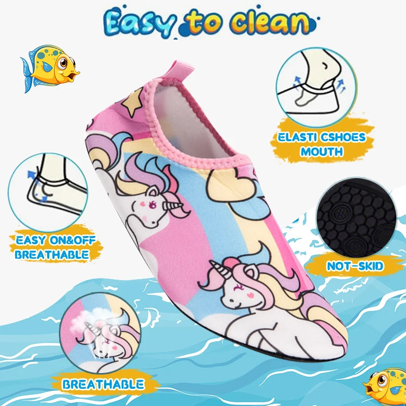 Kids Water Shoes Girls Anti Slip Quick Dry Lightweight Printed