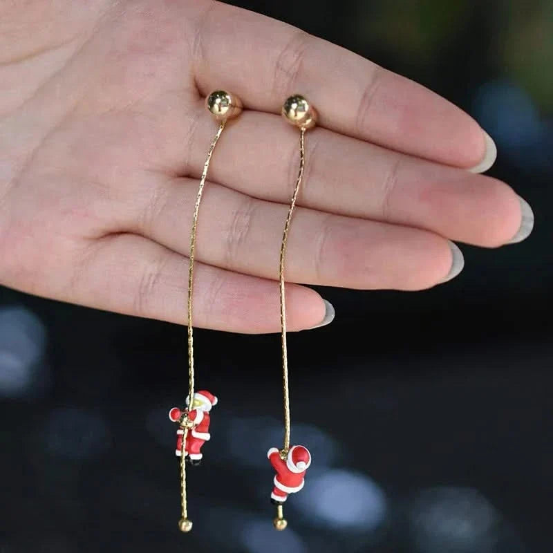 Christmas Dangling Earrings Non Tarnish Metal Stud Backing
